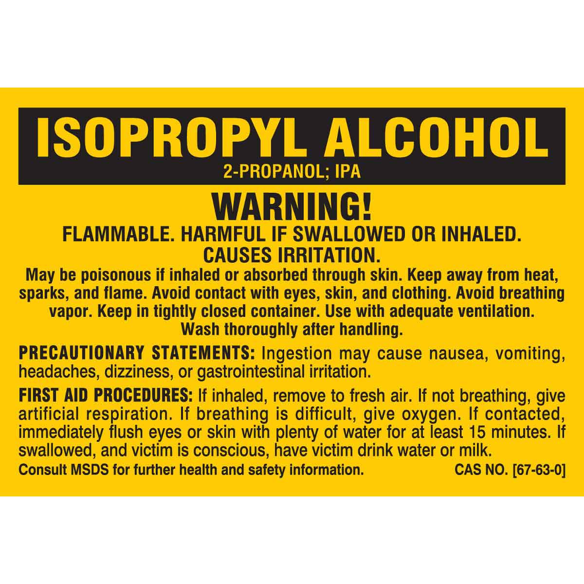 B-302 3.5X5 25/PK ISOPROPYL ALCOHOL