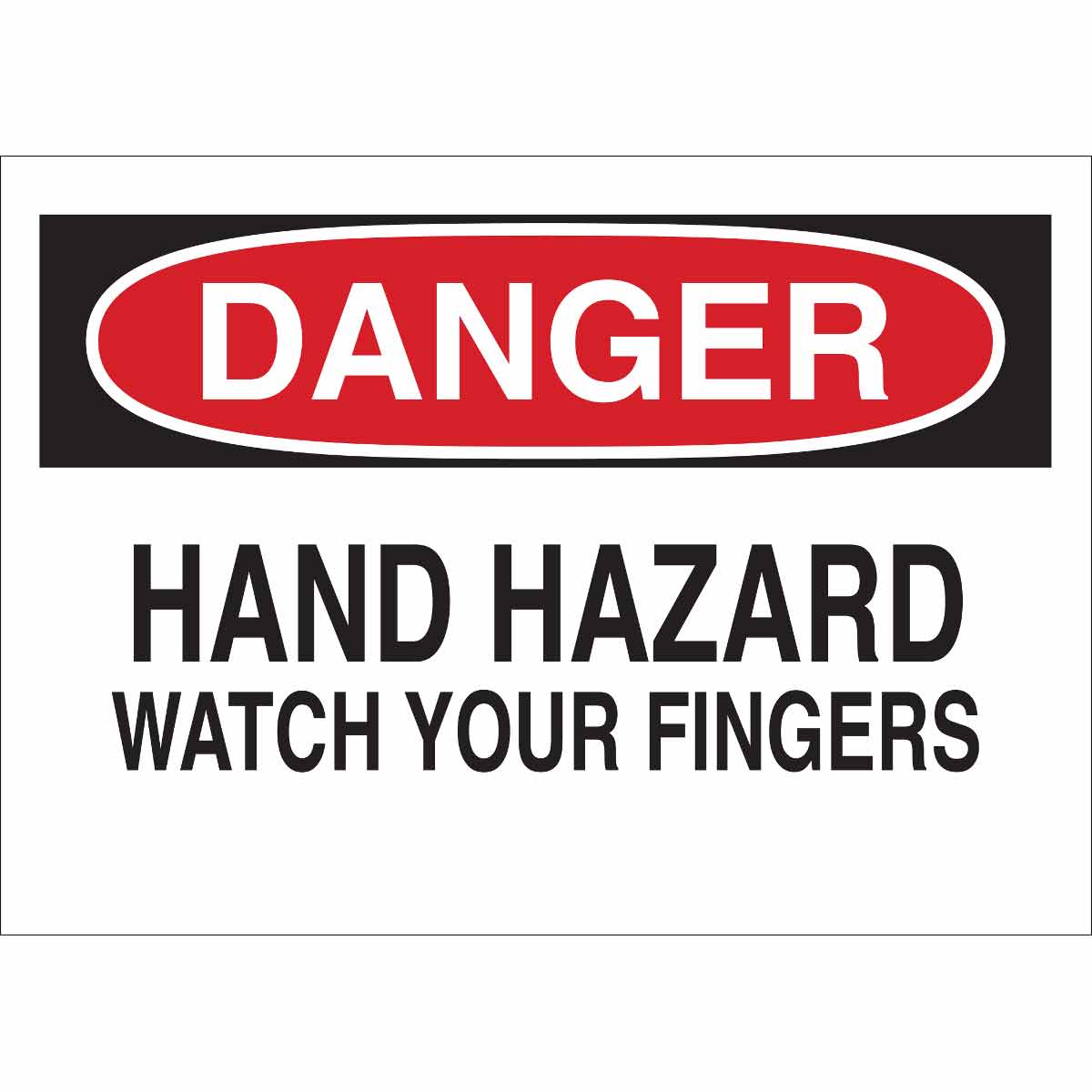 B120,7X10,RED,BLK/WHT,HAND HAZARD