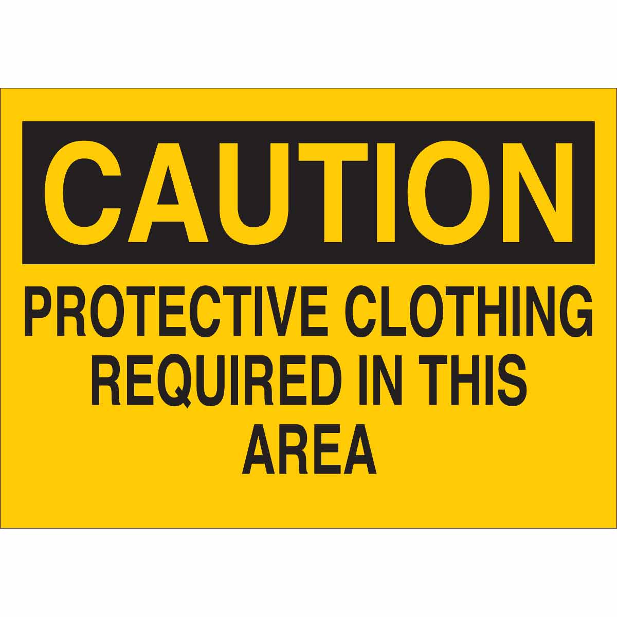 B555 10X14 BLK/YEL CAUTION PROTECTIVE CL