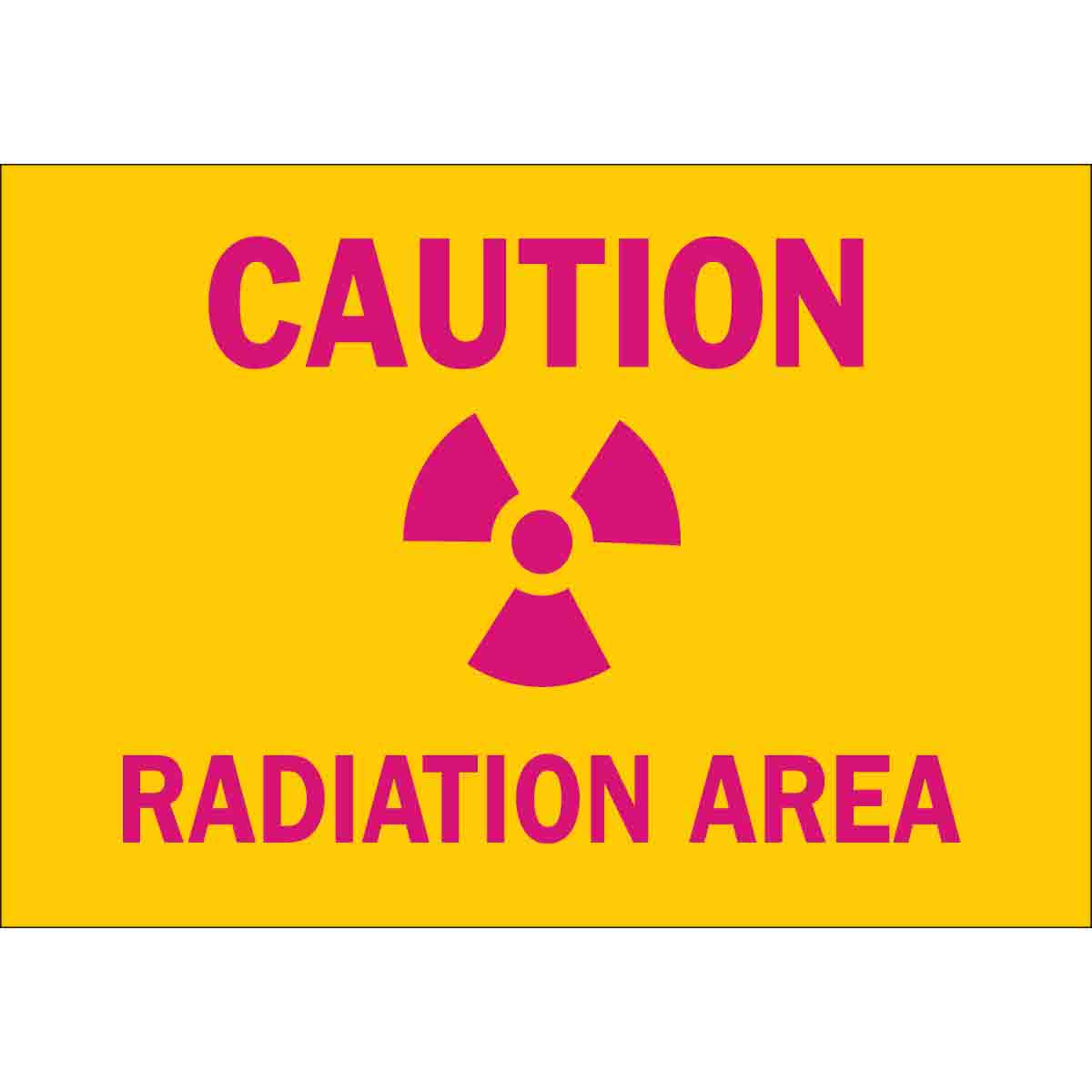 B120,7X10,MAG/YEL,CAUTION RADIATION AREA
