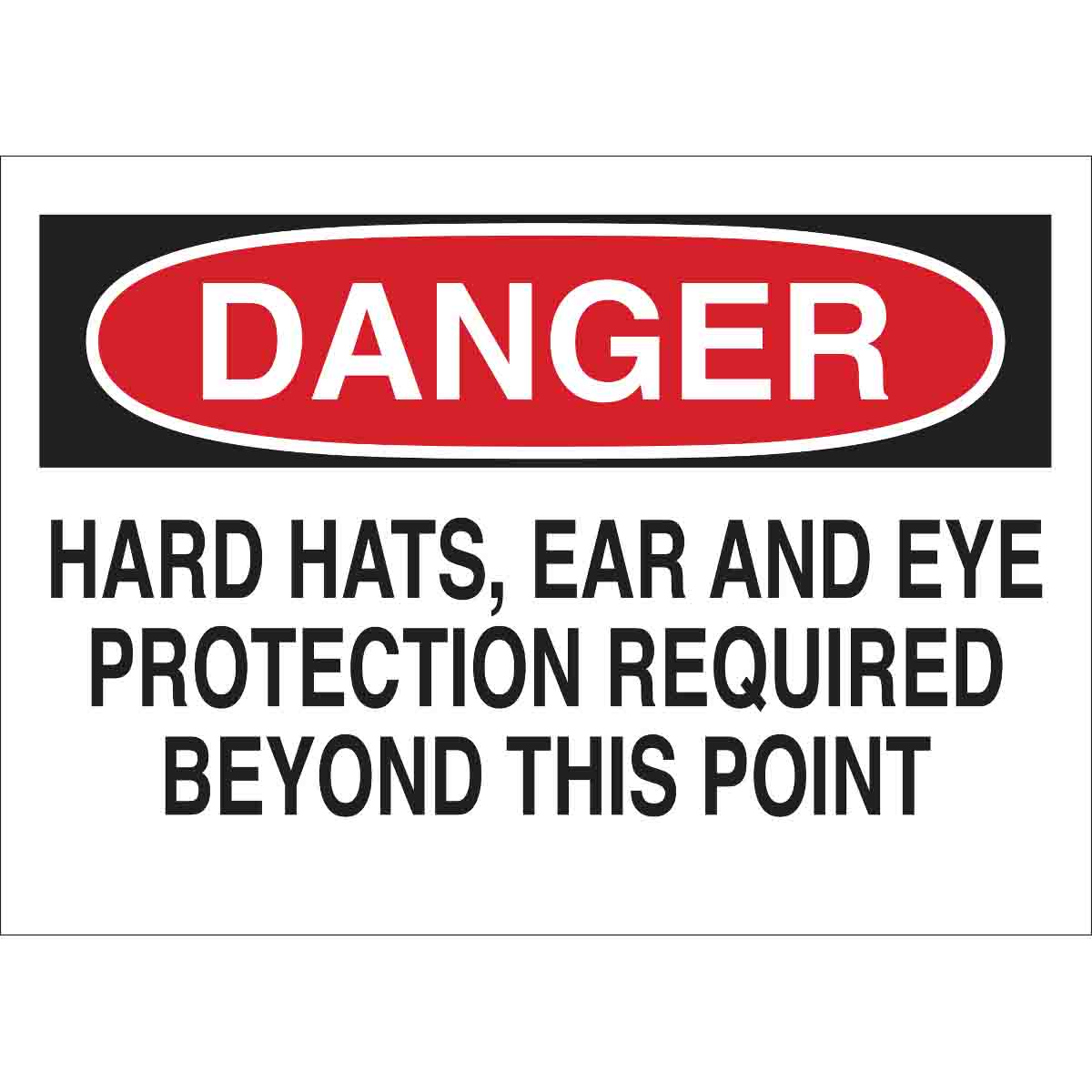 B401 10X14 RED/BLK/WHT DANGER HARD HATS