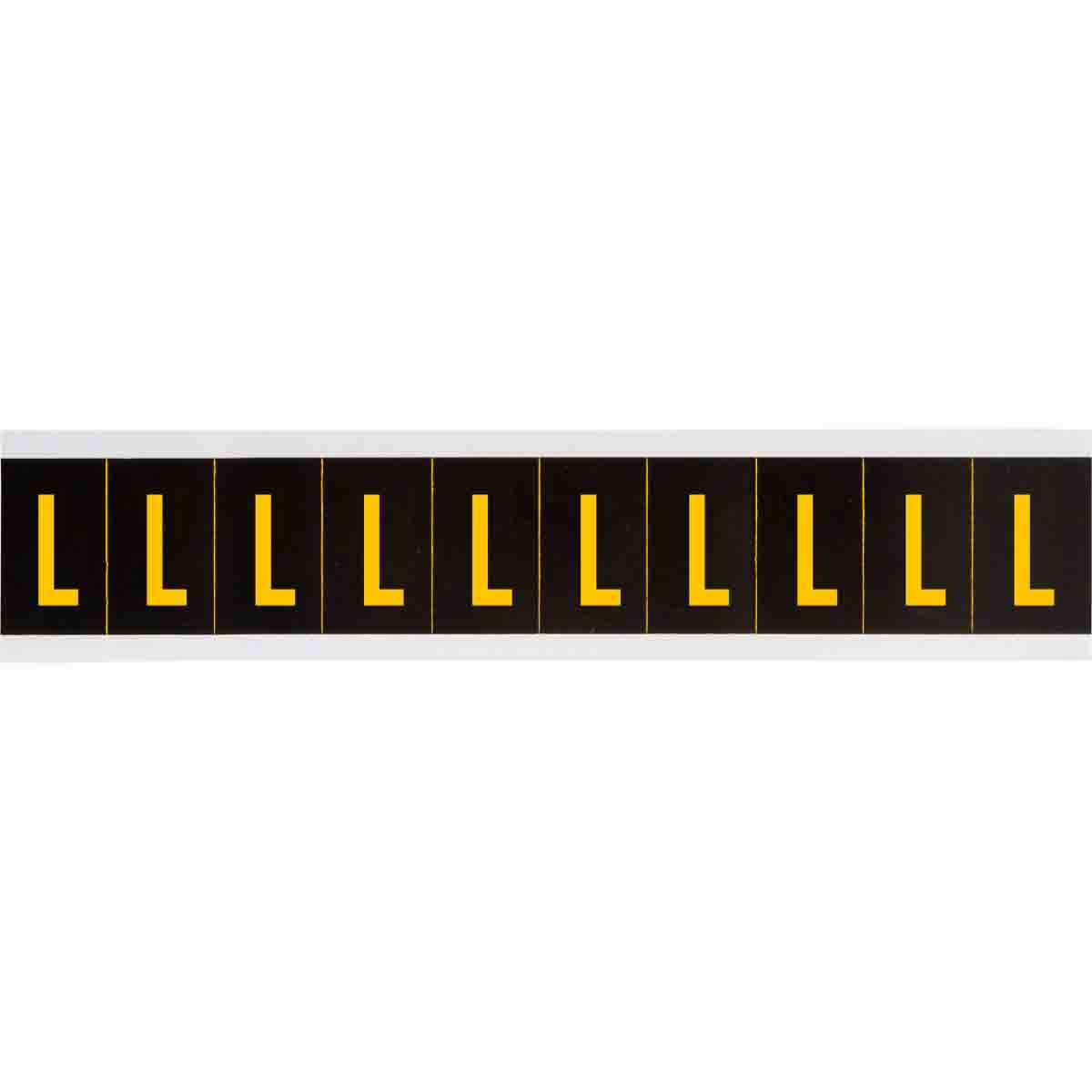 2 in Vinyl N&L Yellow on Black L 10/PK