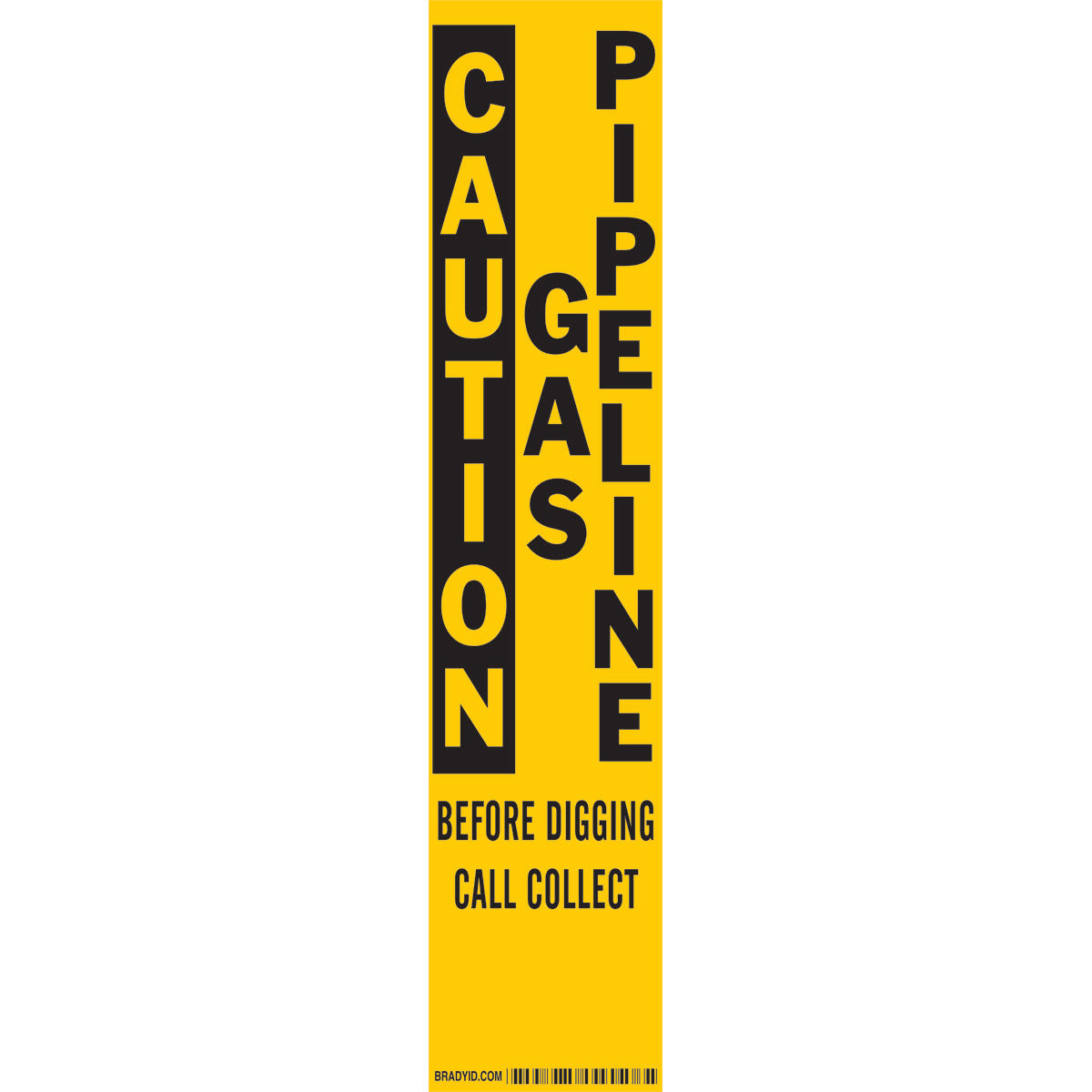 B302 14X3 BLK/YEL BRADYSTAKE LABEL