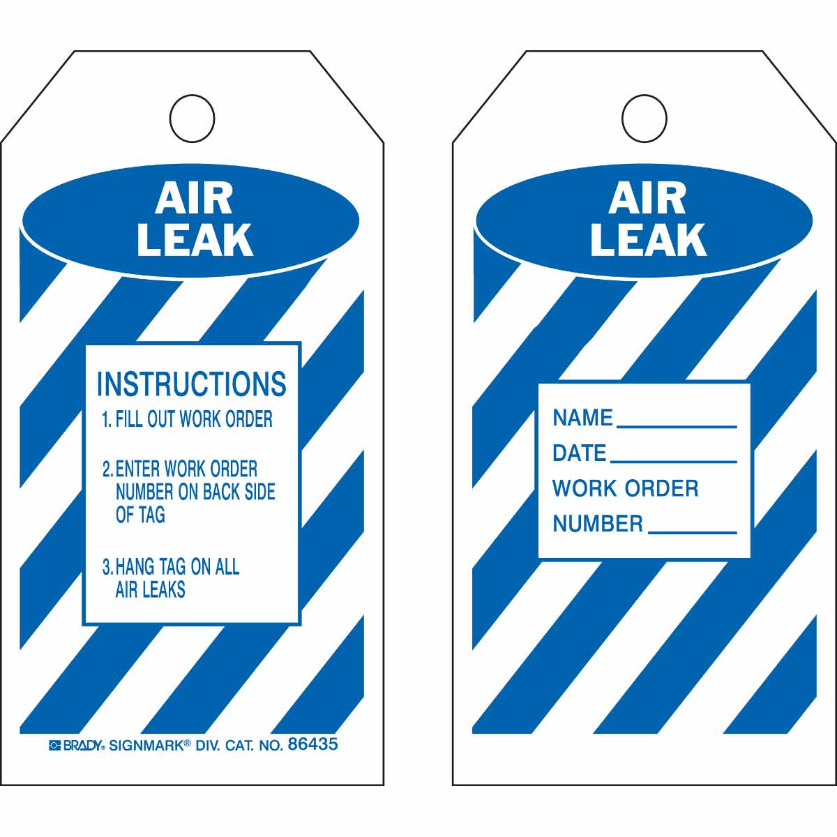 TAG B837 5.75X3 BLU/WHT 2-SIDED 10/PK