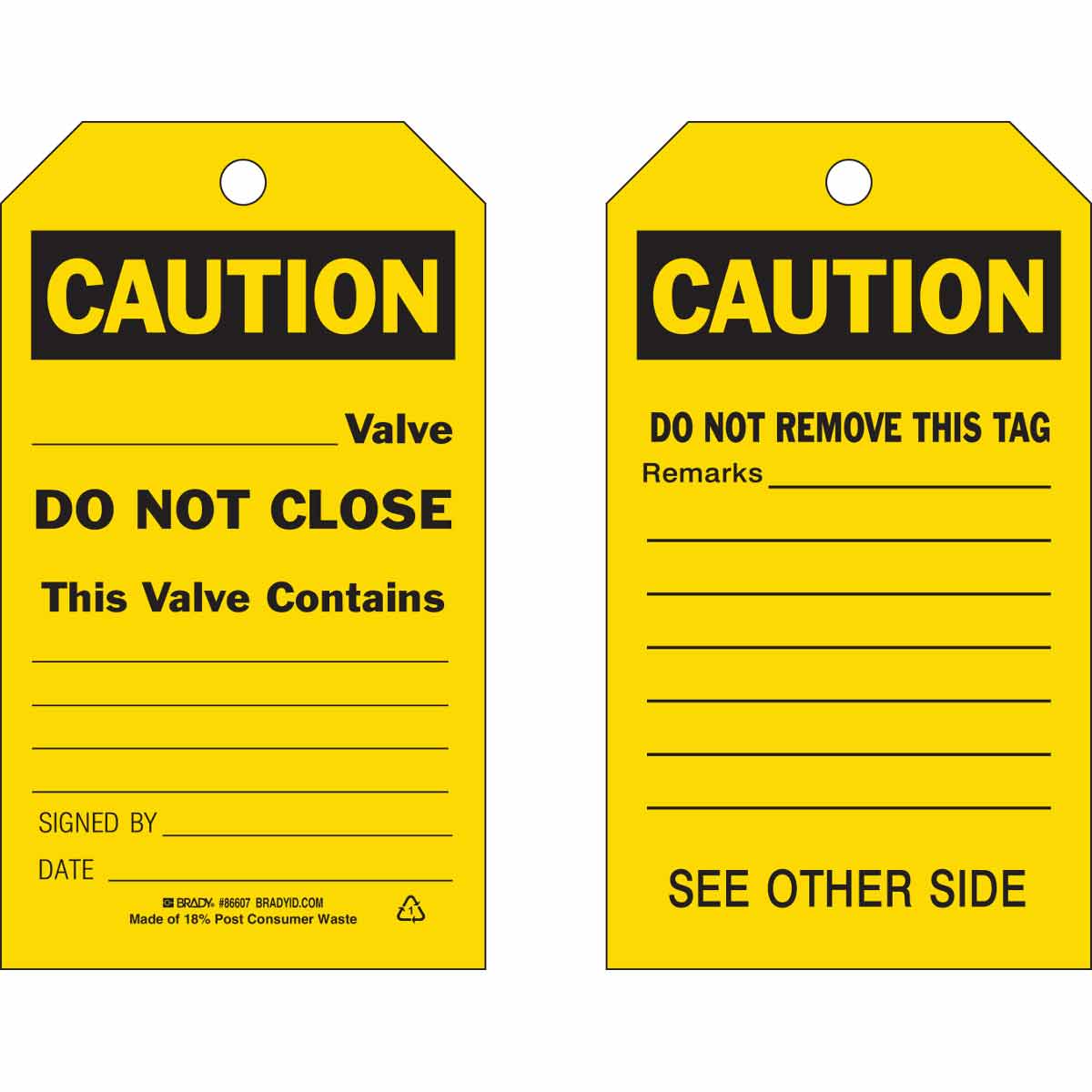 TAG B851 BLK/YEL 7X4 2-SIDES 10/PK