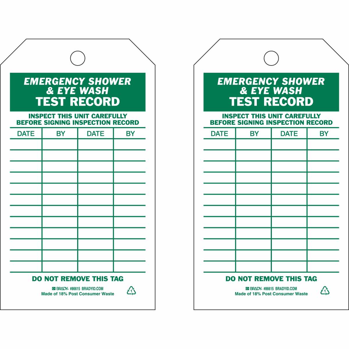 TAG 5.75X3 2D 100PK EM SHR/EYEWASH TEST