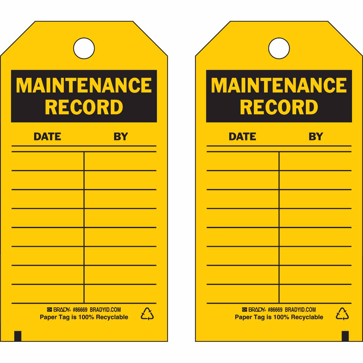 TAG B853 5.75X3 BLK/YEL 2-SIDE 100/PK