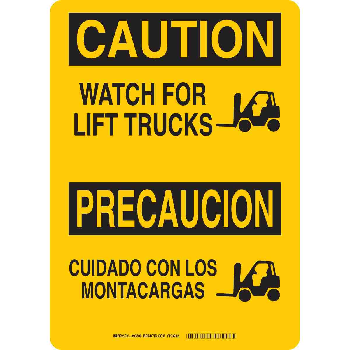 B555 14X10 BLK/YEL BILING/CAU WATCH FOR