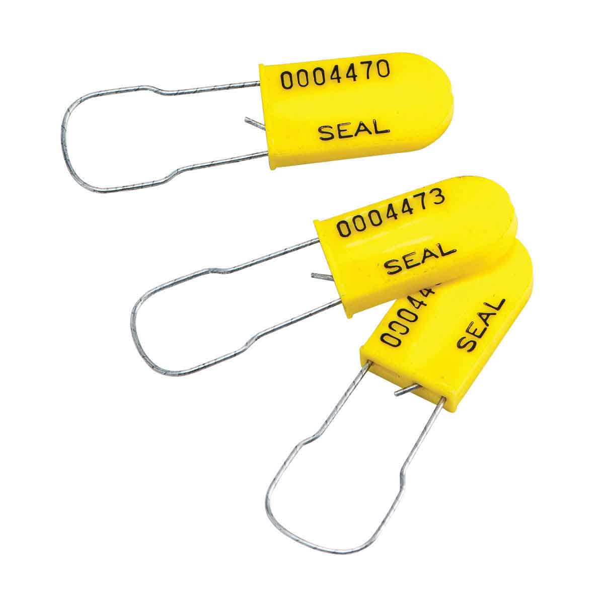 PLASTIC PADLOCK SEALS GALVANIZED YELLOW