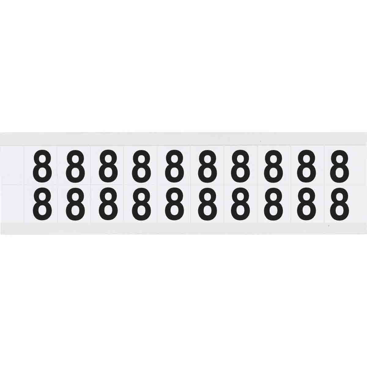 0.625" Vinyl N&L Black on White 8 20/PK