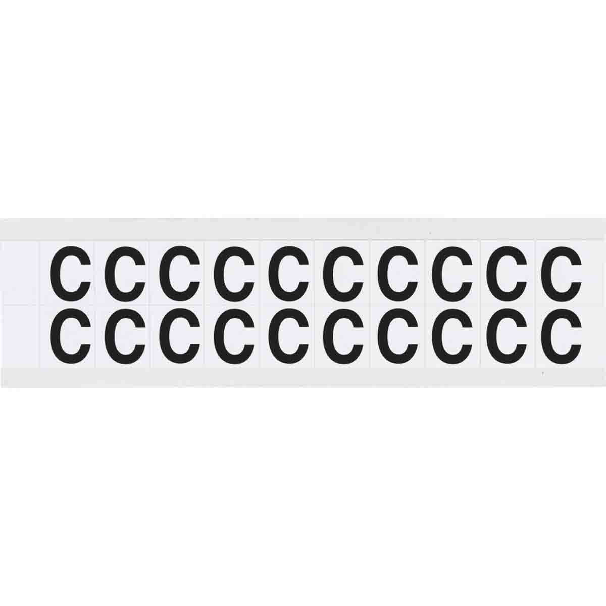 0.625" Vinyl N&L Black on White C 20/PK