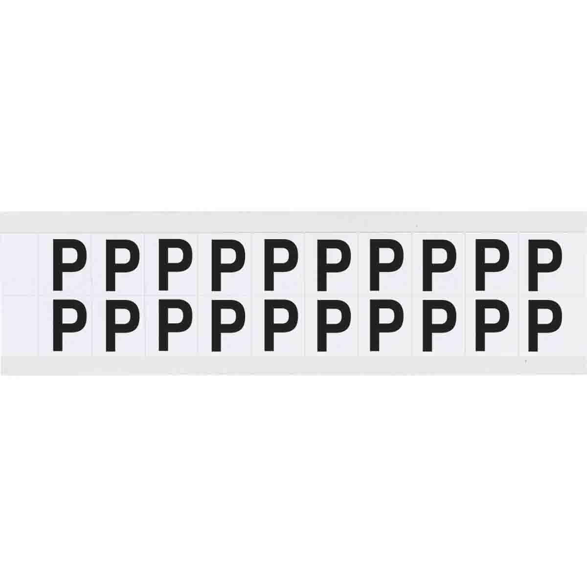 0.625" Vinyl N&L Black on White P 20/PK