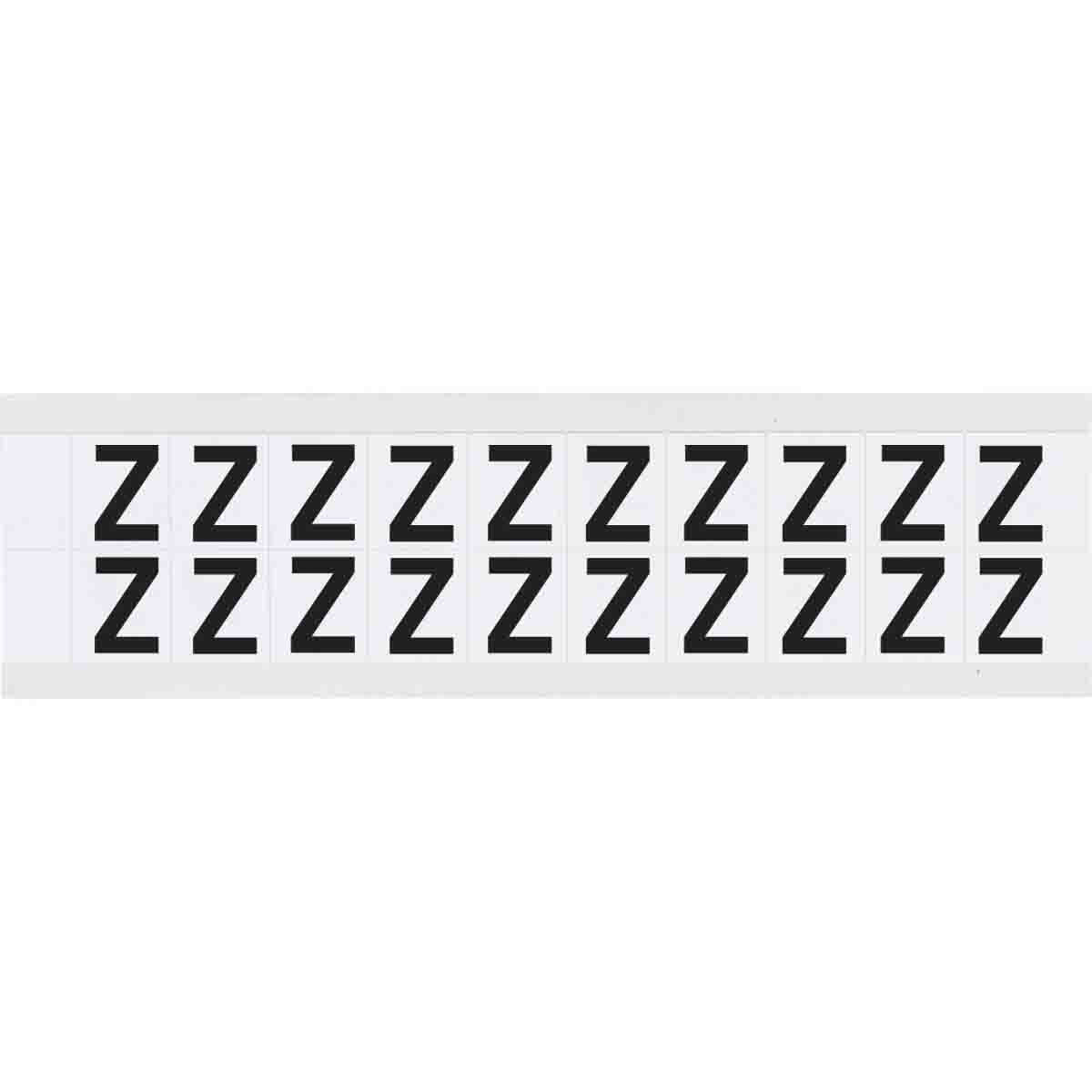 0.625" Vinyl N&L Black on White Z 20/PK