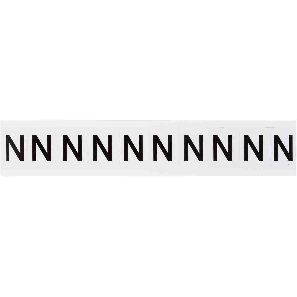1 in Vinyl N&L Black on White N 10/PK