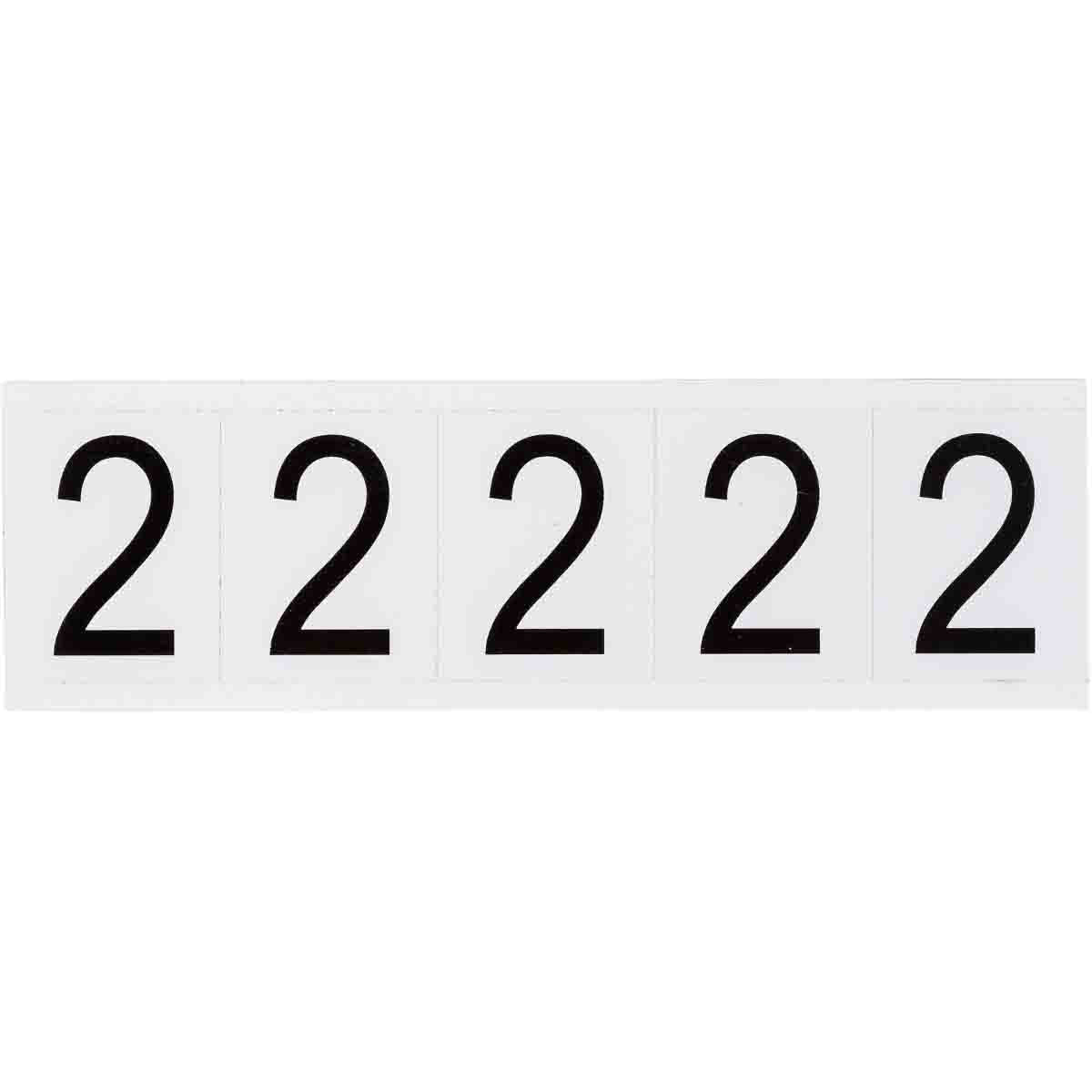 1.938 in Vinyl N&L Black on White 2 5/PK