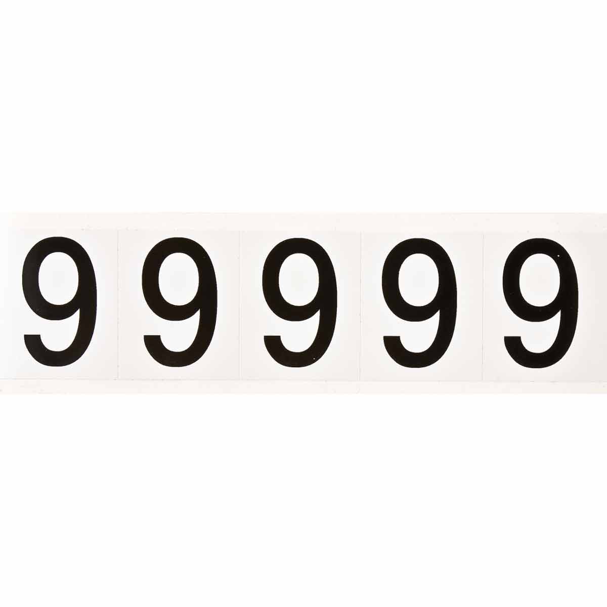 1.938 in Vinyl N&L Black on White 9 5/PK