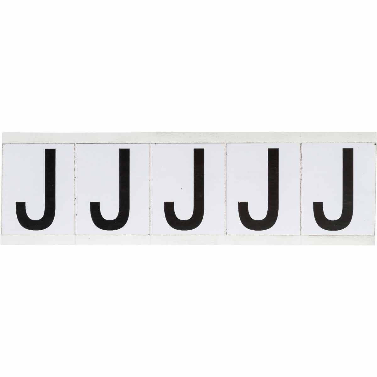 1.938 in Vinyl N&L Black on White J 5/PK
