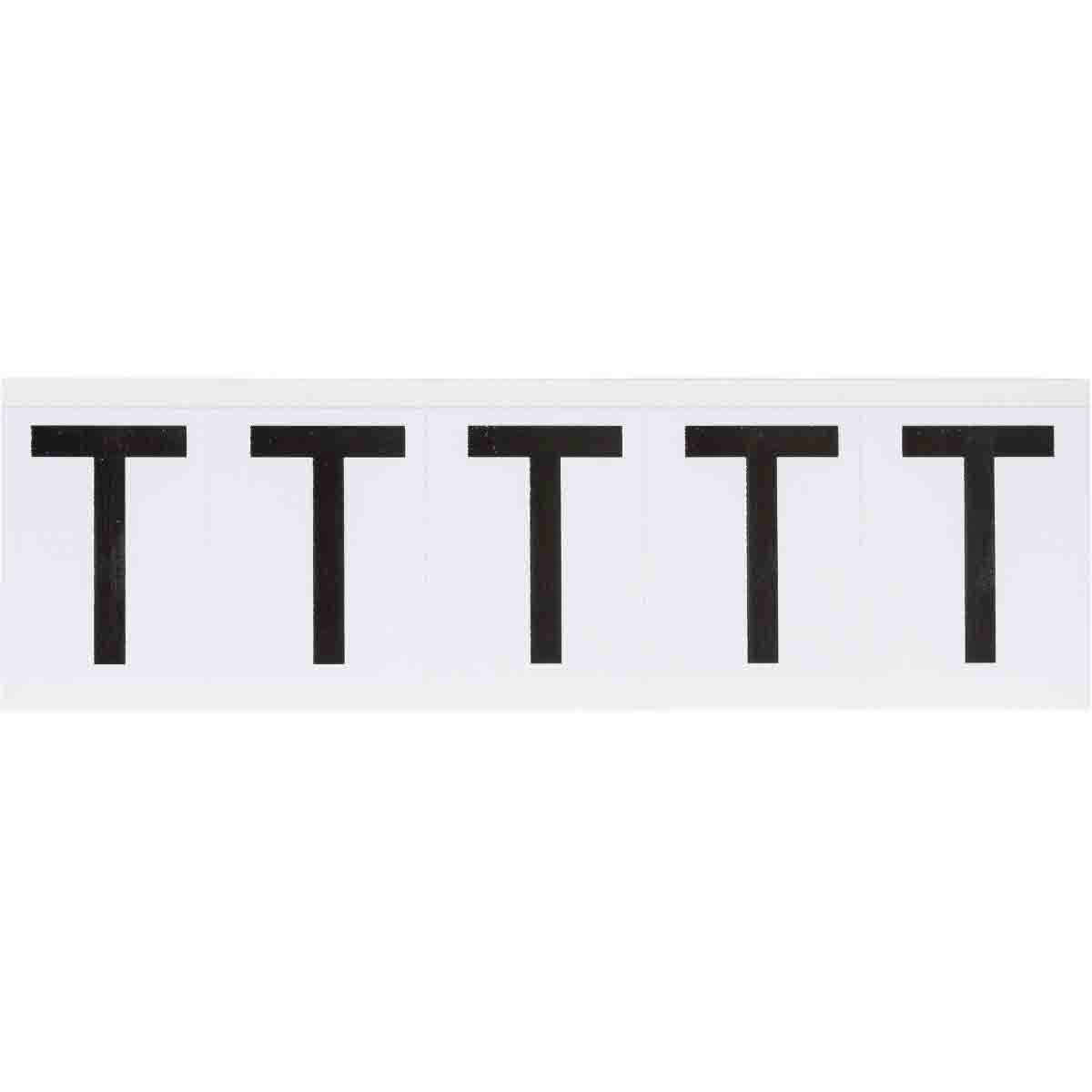1.938 in Vinyl N&L Black on White T 5/PK