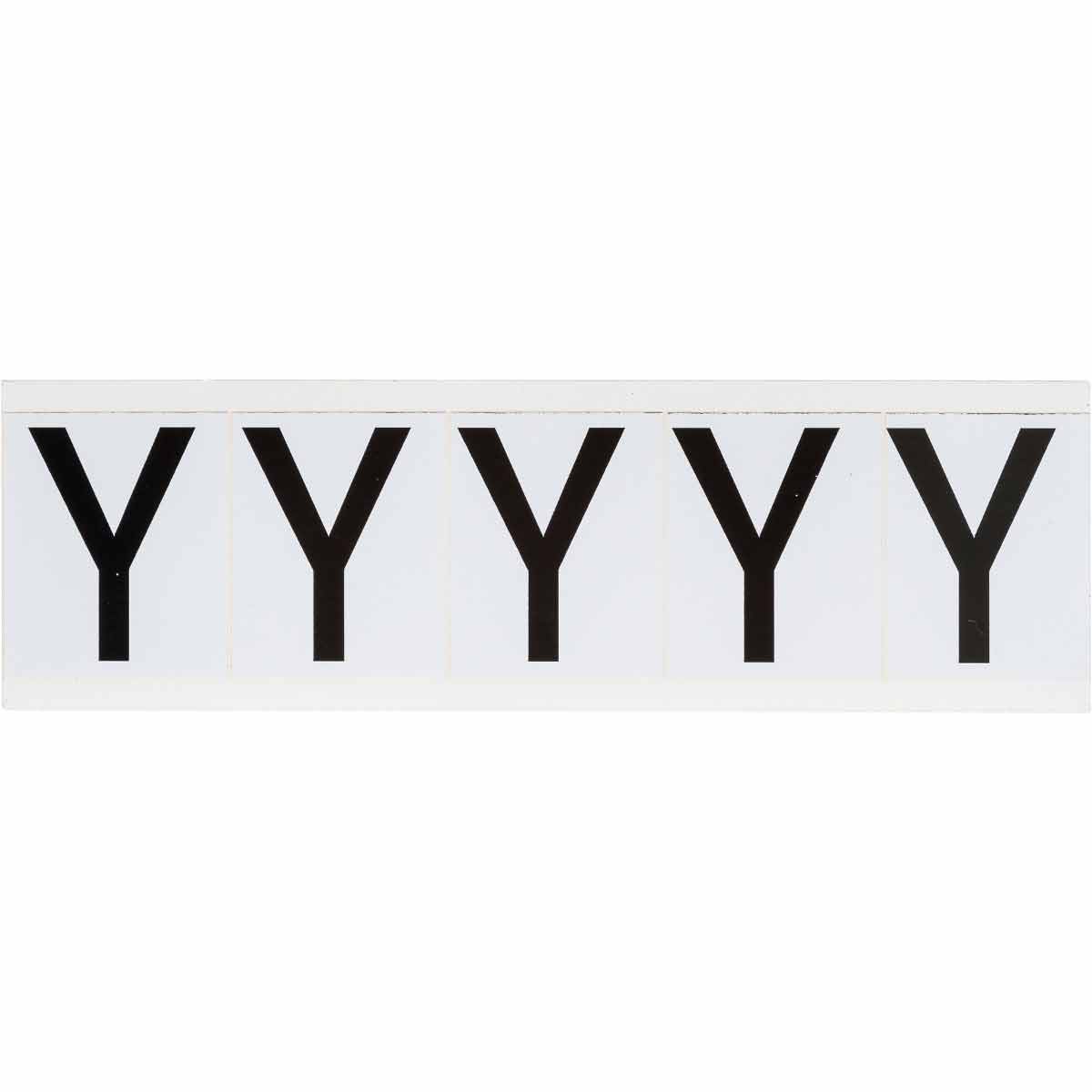 1.938 in Vinyl N&L Black on White Y 5/PK