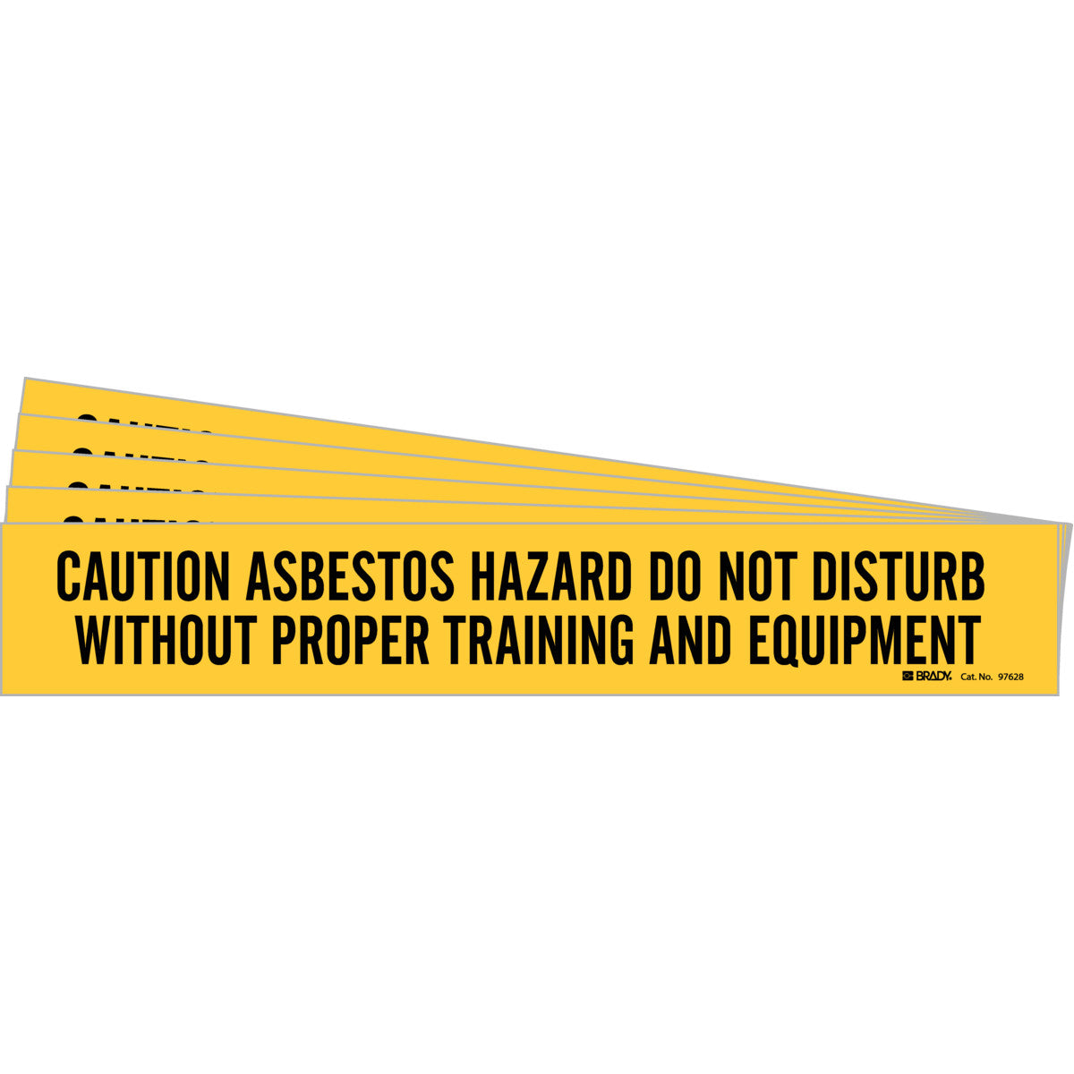 CAUTION ASBESTOS Pipe Mrk BK/YL PK