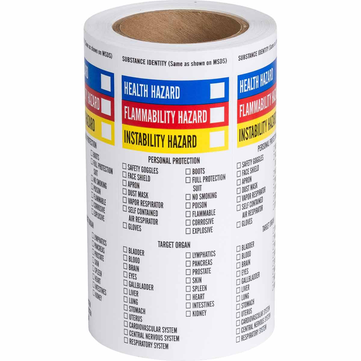 Paper Lbls 8x3 BK/BL/RD/YL on WT 500/RL