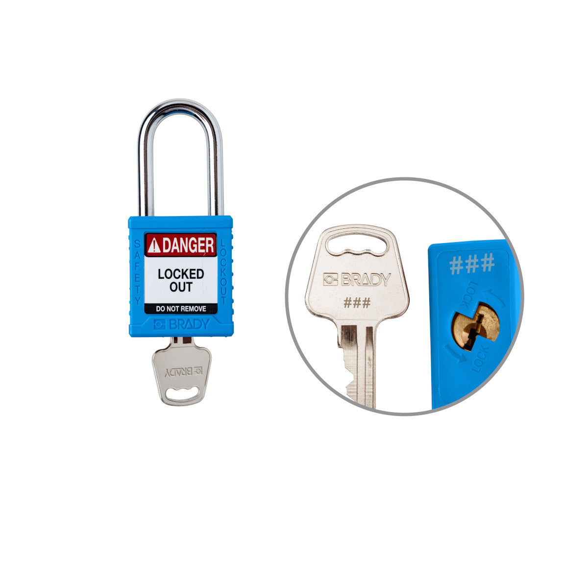 Padlock Plastic BLU 1.5in Stl KeyCode18