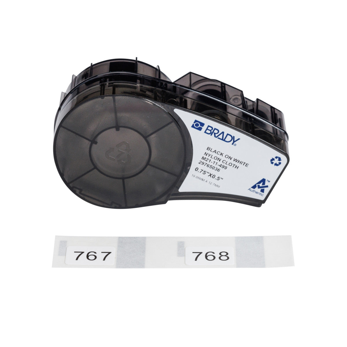 M21 Nylon Labels 0.5 x 0.75 BK/WH