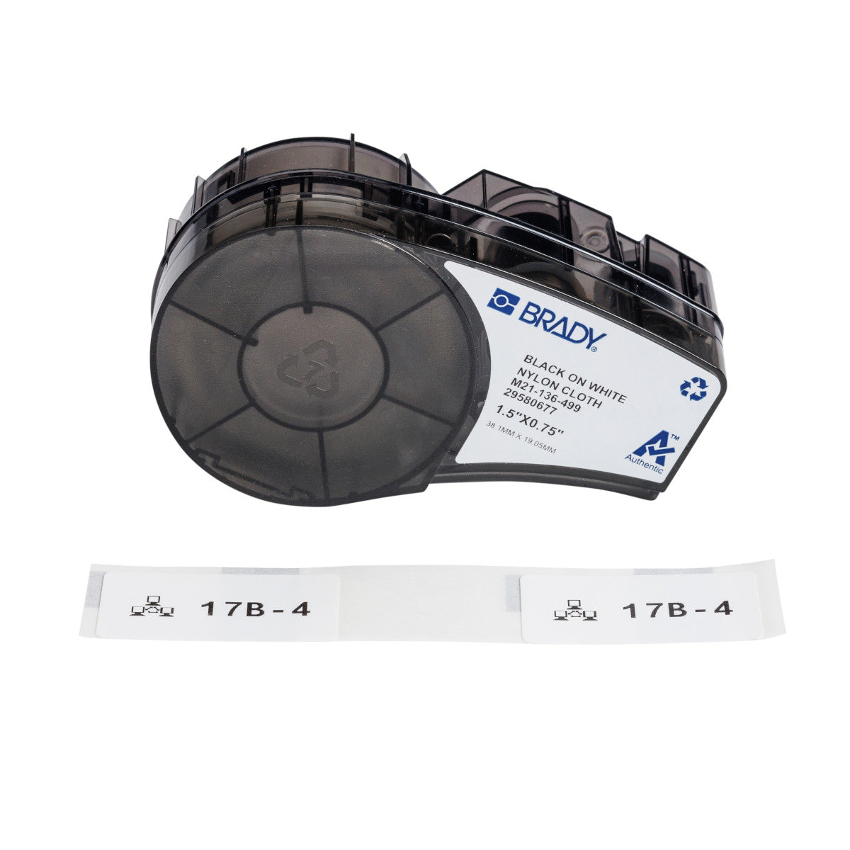 M21 Nylon Labels 0.75 x 1.5 BK/WH