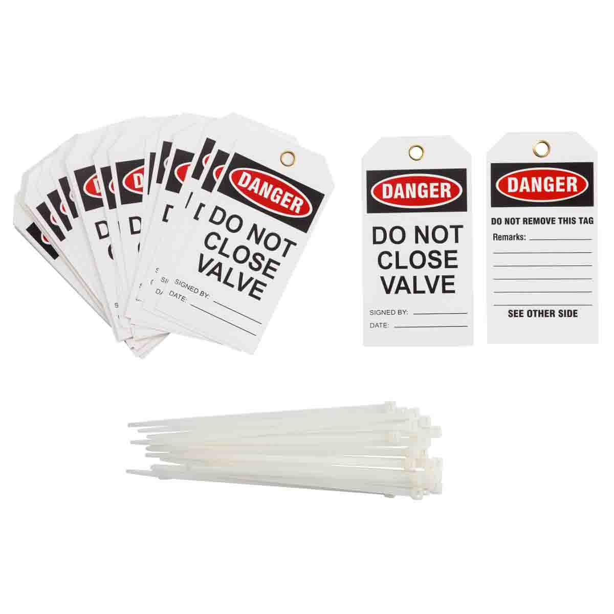 TAG DANGER DO NOT CLOSE VALVE 25PK