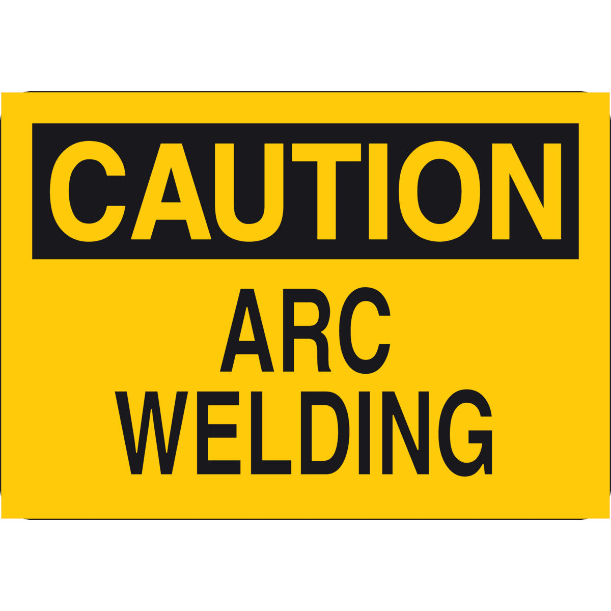 B302 7X10 BLK/YEL CAUTION ARC WELDING