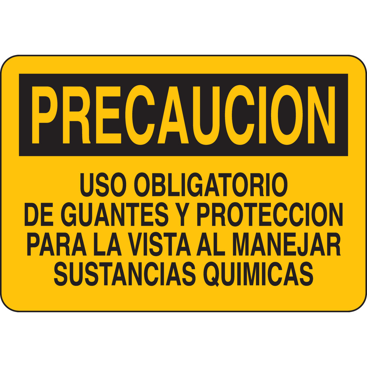 B302 7X10 BLK/YEL PRECAUCION SE DEBEN