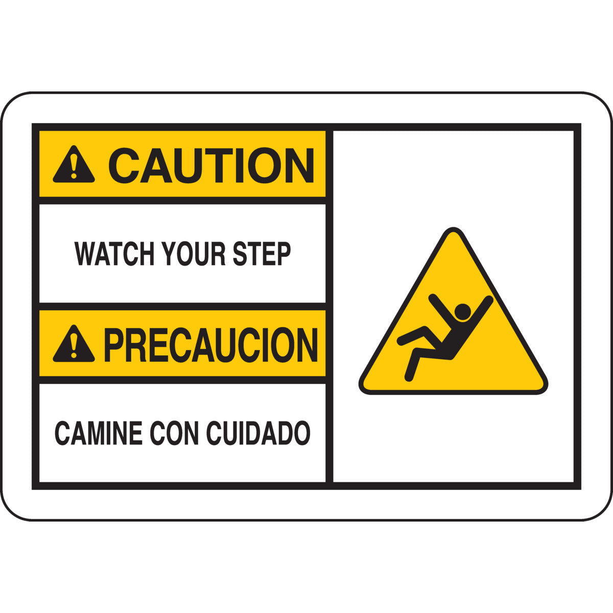 B401 7X10 BLK/YEL/WHT BILING/CAUTION