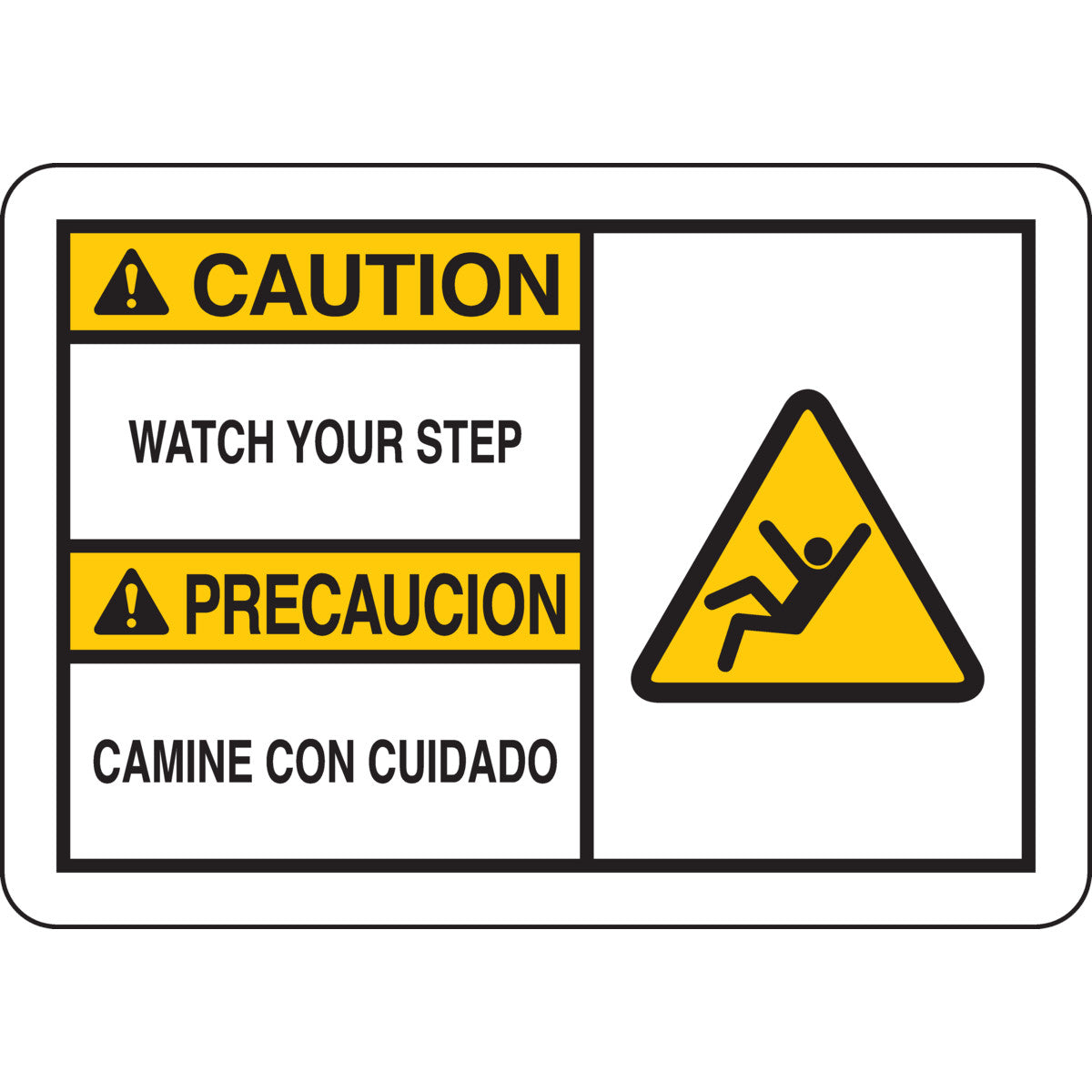 B302 7X10 BLK/YEL/WHT BILING/CAUTION