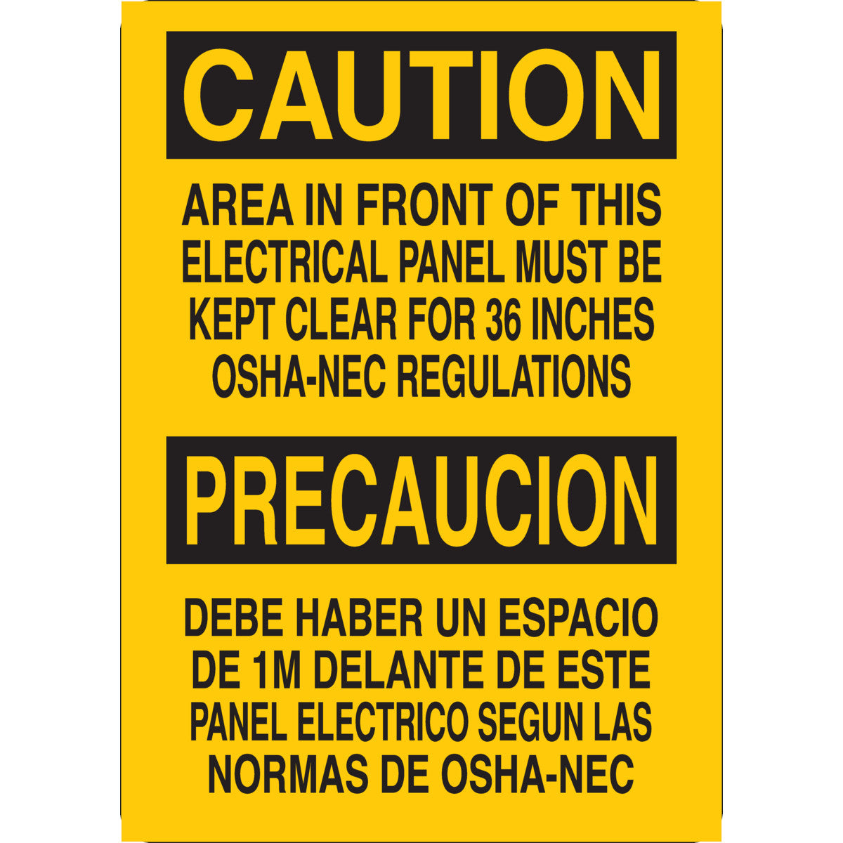 B401 14X10 BLK/YEL BILING/CAUTION AREA
