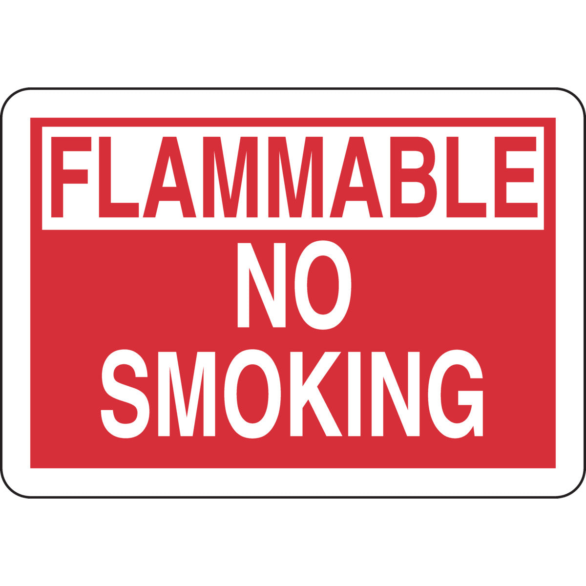 B302 7X10 WHT/RED FLAMMABLE NO SMOKING