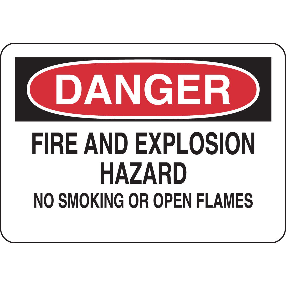 B401 7X10 BLK/RED/WHT DANGER FIRE AND