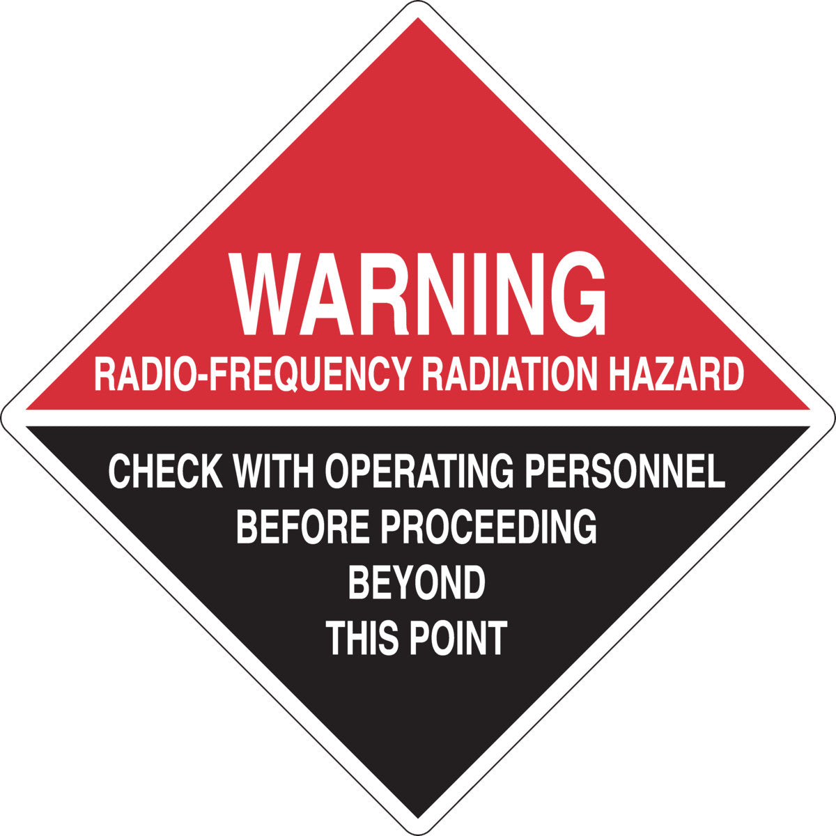 B555 18X18 BLK,RED/WHT WARNING RADIO
