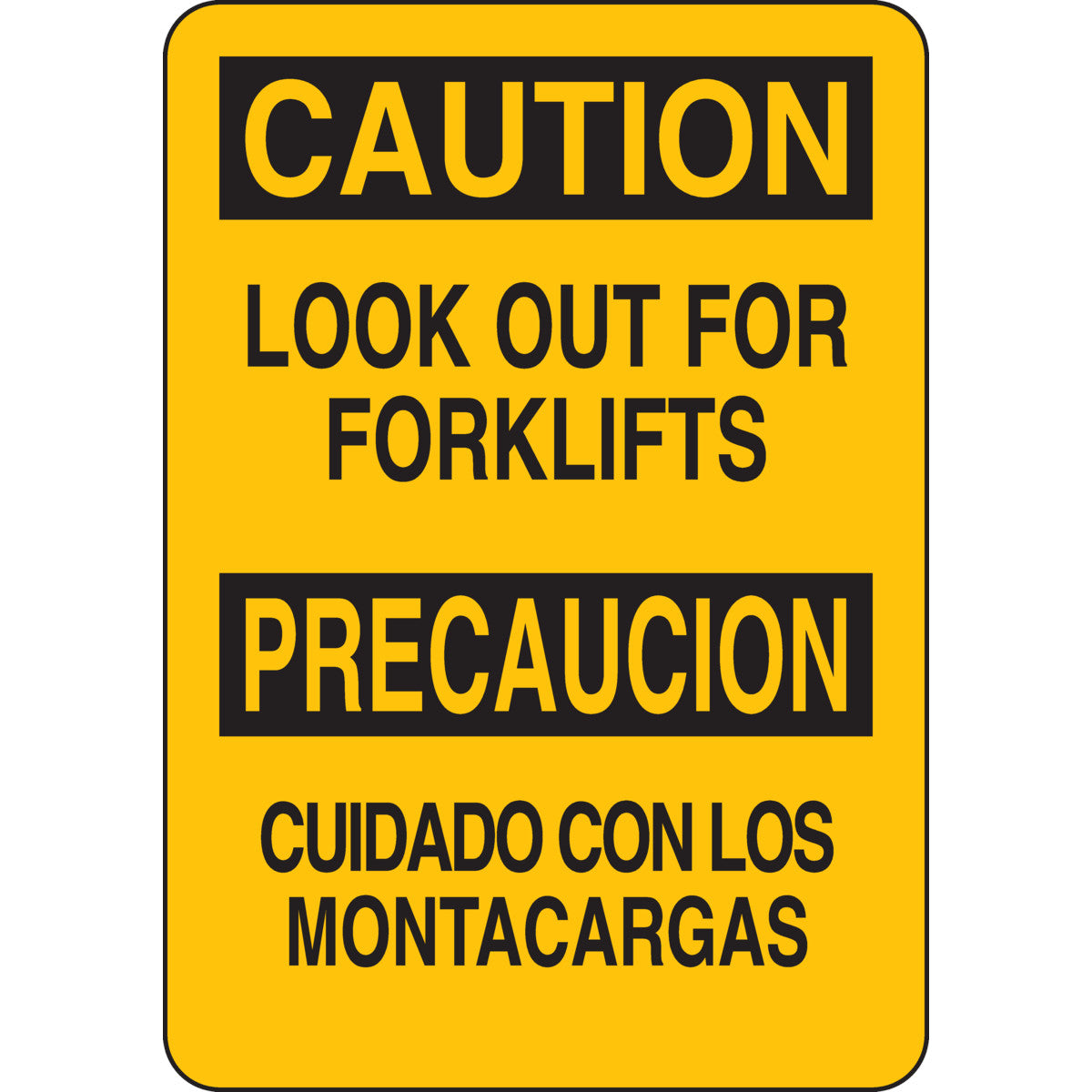 B401 10X7 BLK/YEL BILING/CAUTION LOOK