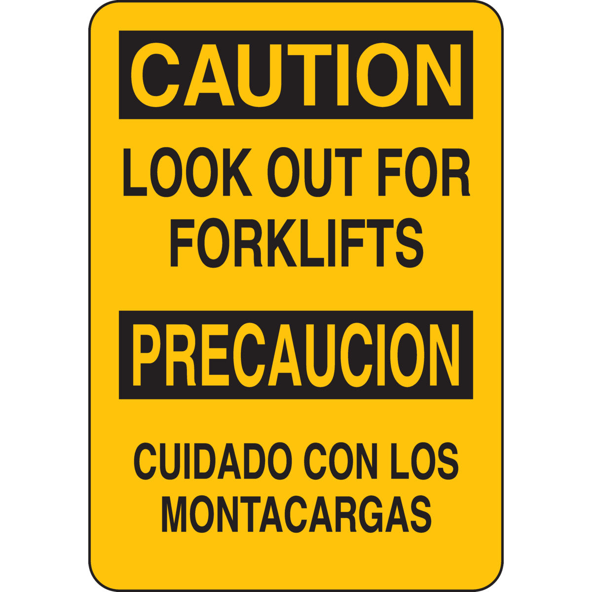 B302 10X7 BLK/YEL BILING/CAUTION LOOK
