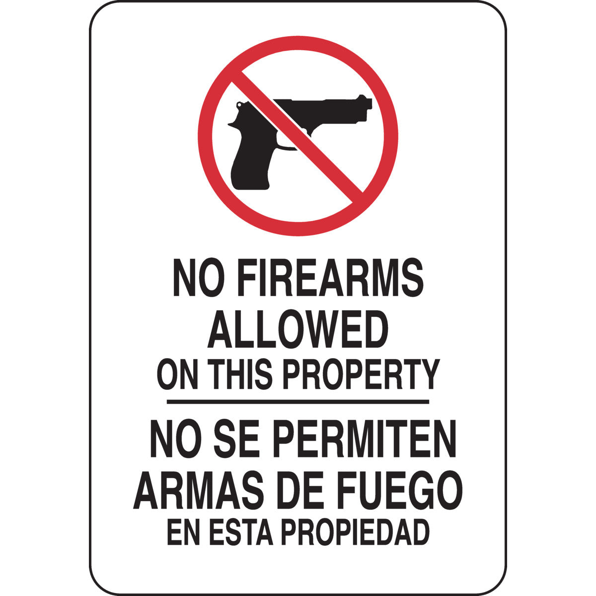 B401 10X7 BLK/RD/WHT BILING/NO FIREARMS