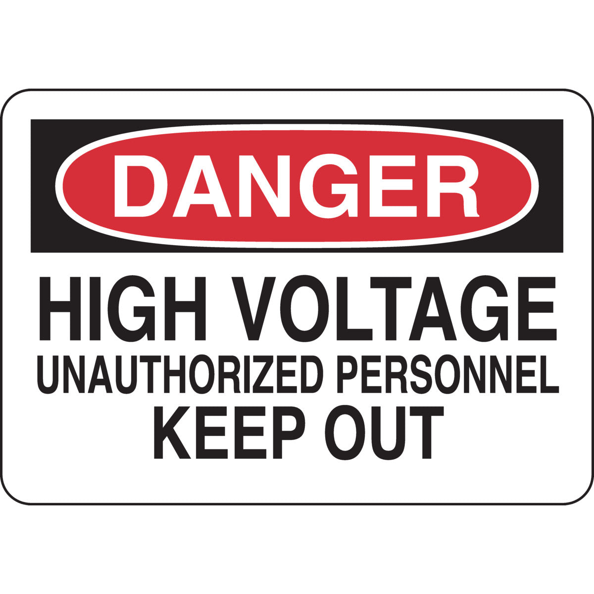 B401,10H X14W, DANGER HIGH VOLTAGE