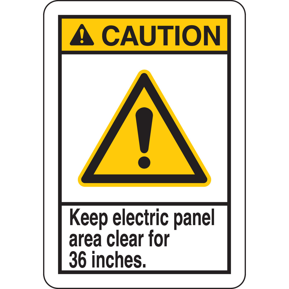 B401 14X10 ANSI BLK,YEL/WHT KEEP ELECTRC