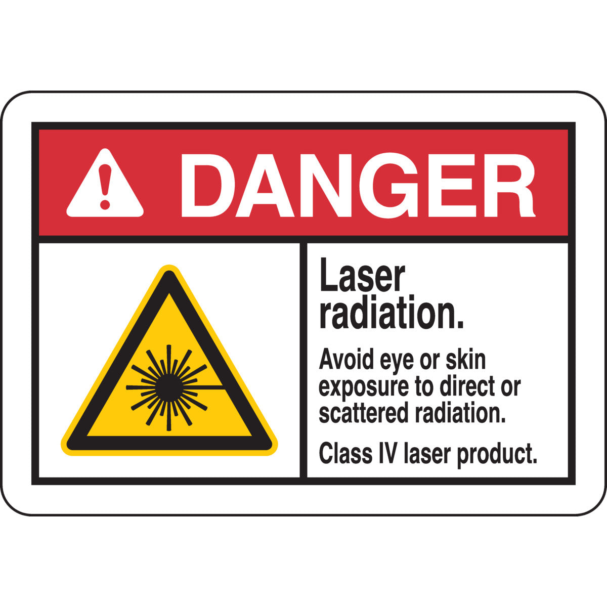 B401 7X10 ANSI RED,BLK,YEL/WHT LSR AVOD