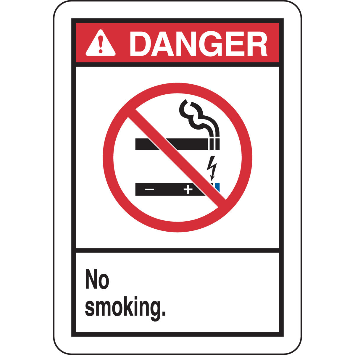 B401 10X7 BLK,RED/WHT DANGER NO SMOKING