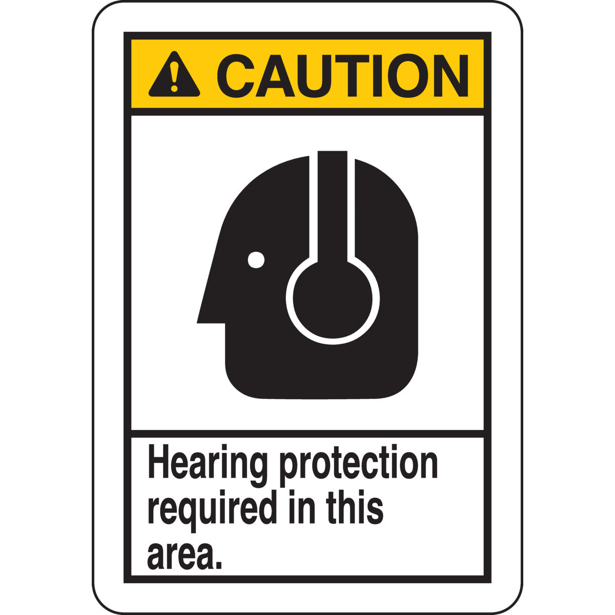 B401 10X7 ANSI BLK,YEL/WHT HEARING