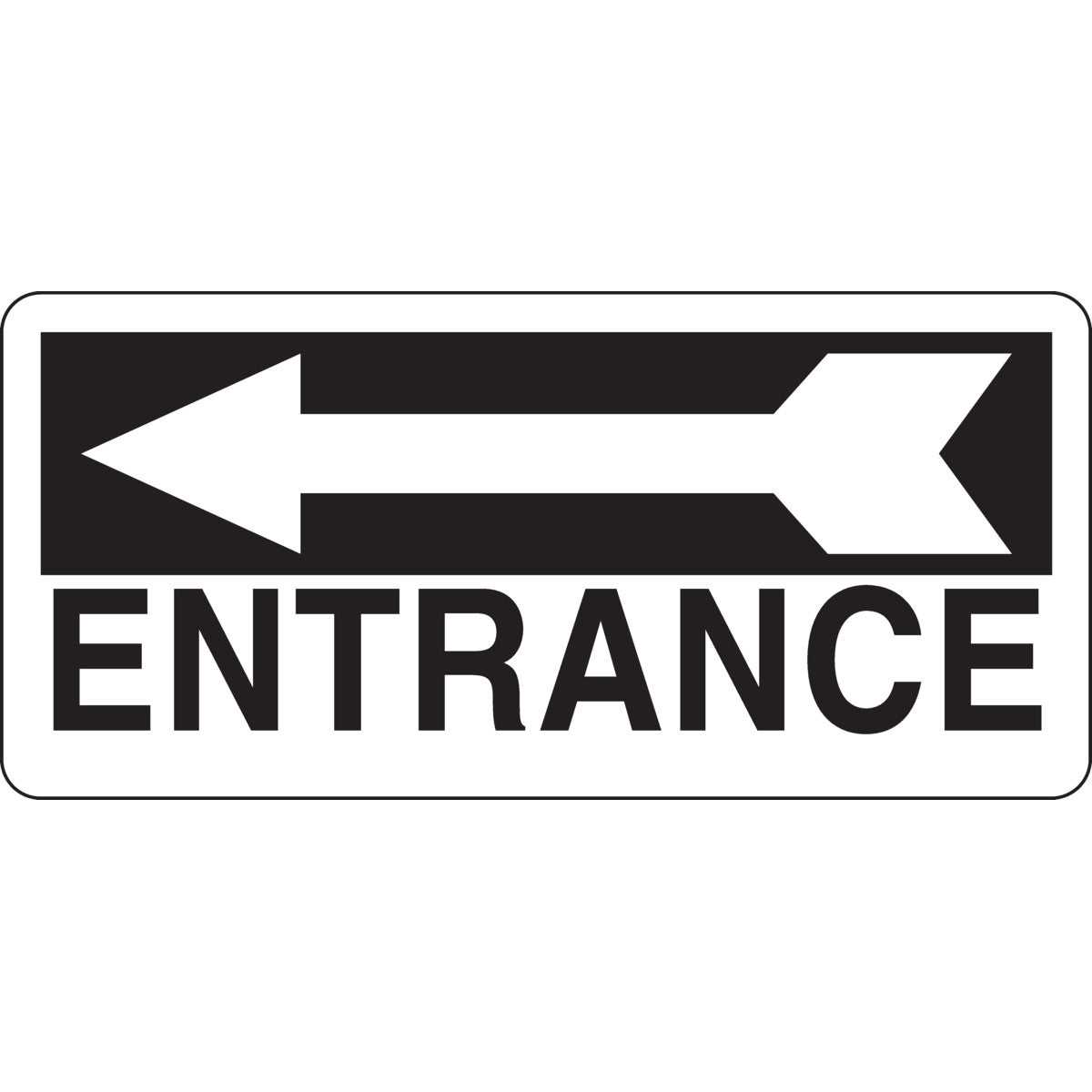 B302, BLK/WHT,6.5"X14",ENTRANCE ARW LEFT
