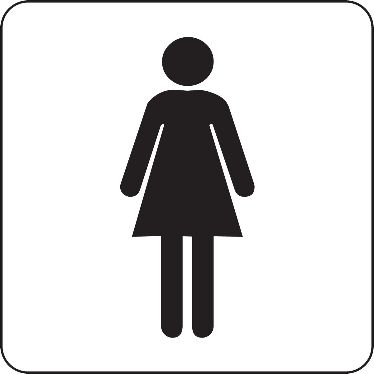 B302-7X10-WG-O-7X7 BLK/WHT RESTROOM SIG