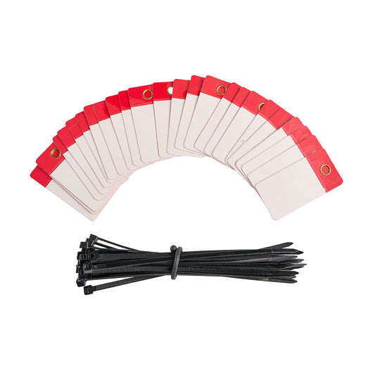 Self Lam Tags 4in H x 2in W Red 25/PK