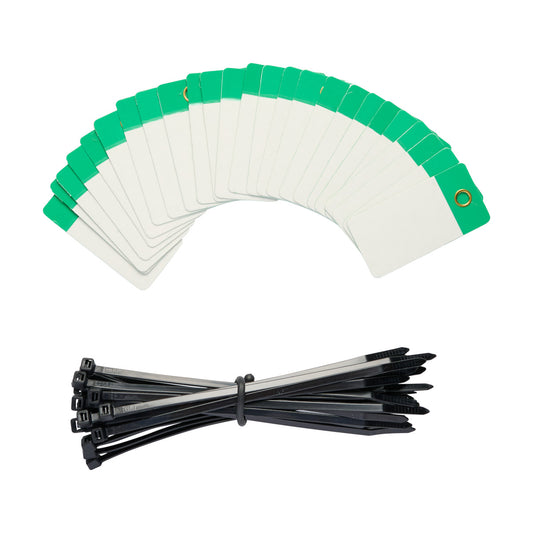 Self Lam Tags 4in H x 2in W Green 25/PK
