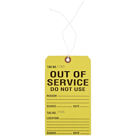 TAG 30G-CRDSTK 4X7 YEL/BK-OUT OF SERVICE